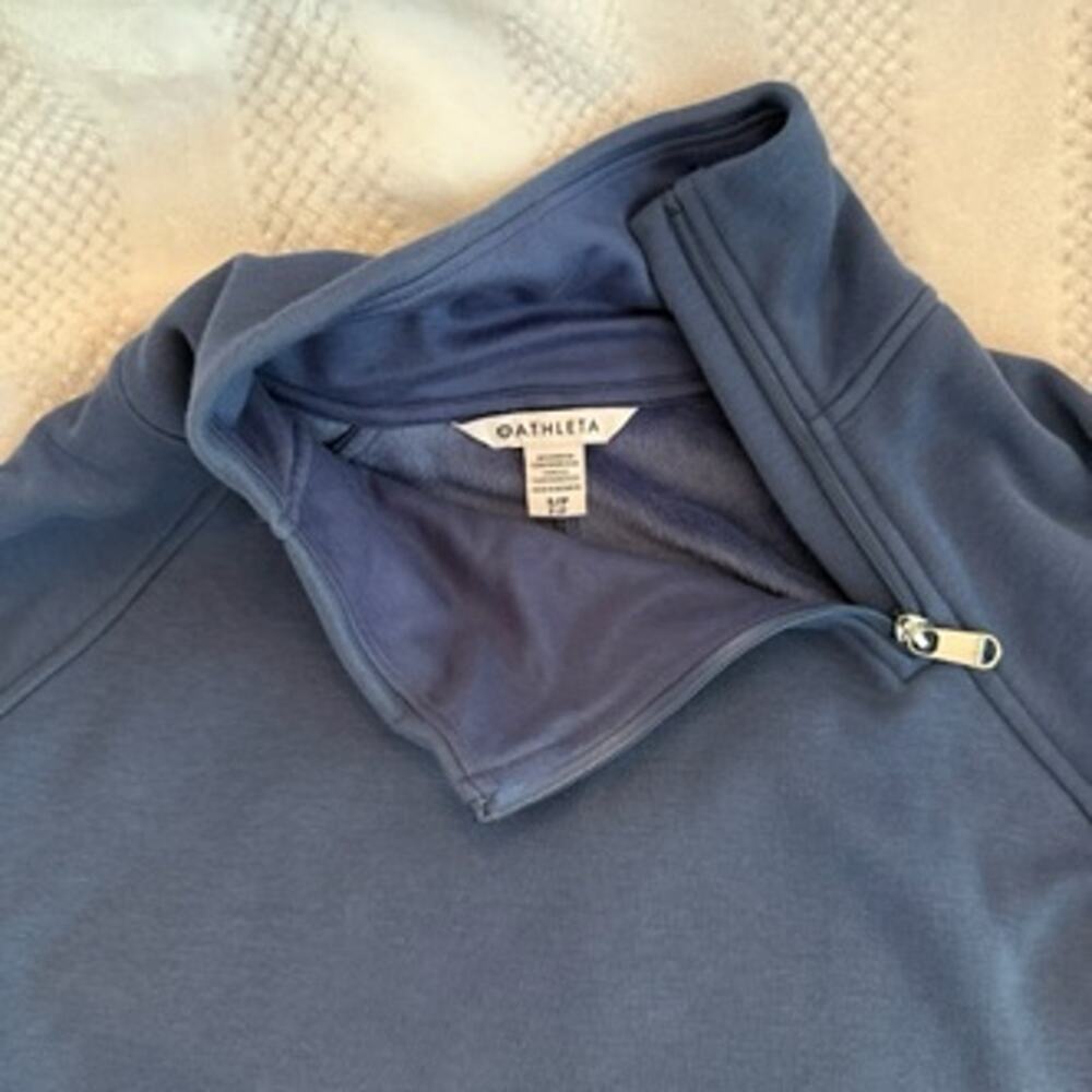 athleta zip neck Karma Sweatshirt Dress chrome blue size Small - Picture 4 of 4